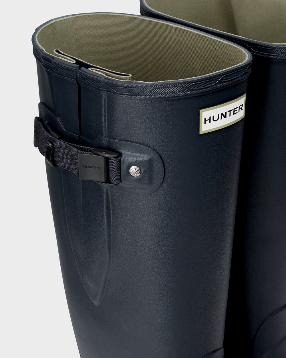 Womens Wide Fit Rain Boots - Hunter Norris Field (79KITNQAW) - Navy